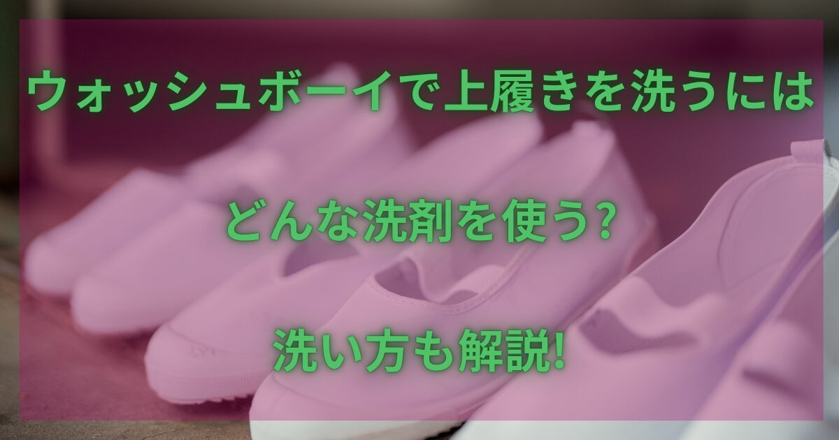 ウォッシュボーイで上履きを洗うにはどんな洗剤を使う?洗い方も解説!