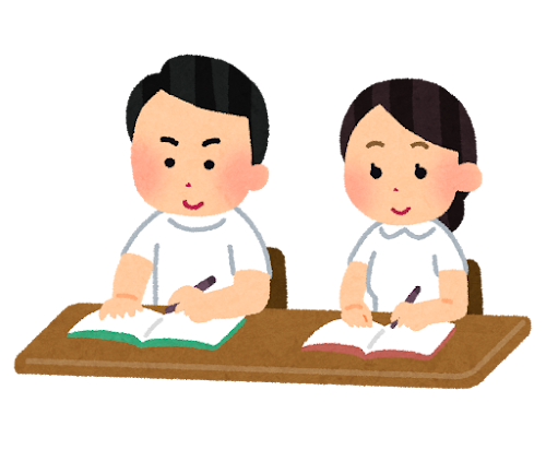 勉強をしている男性と女性