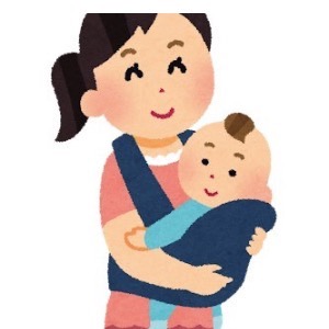 ママが赤ちゃんを抱っこしている