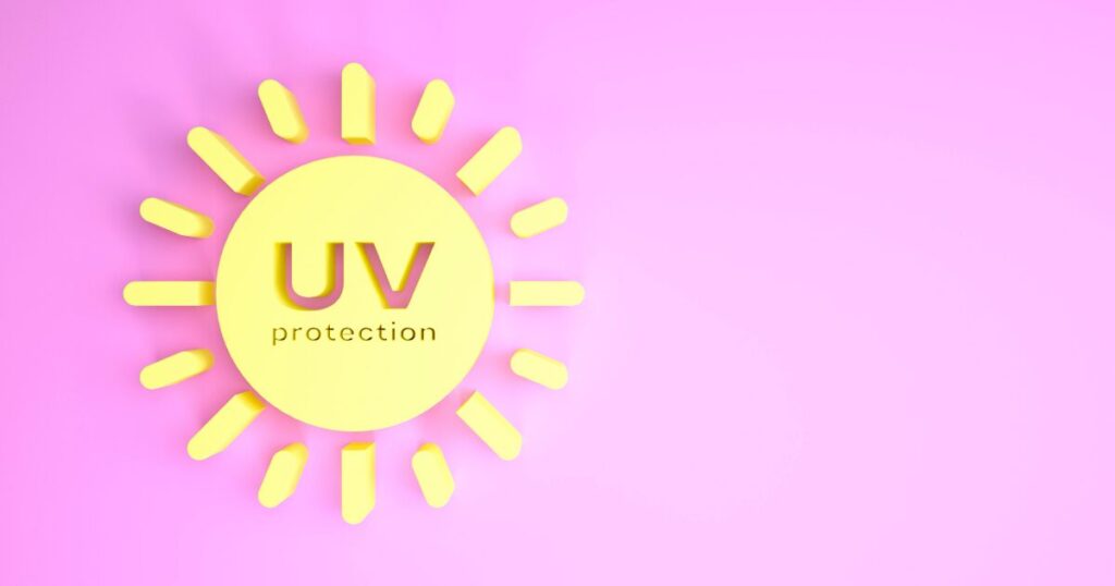 UVカットの文字