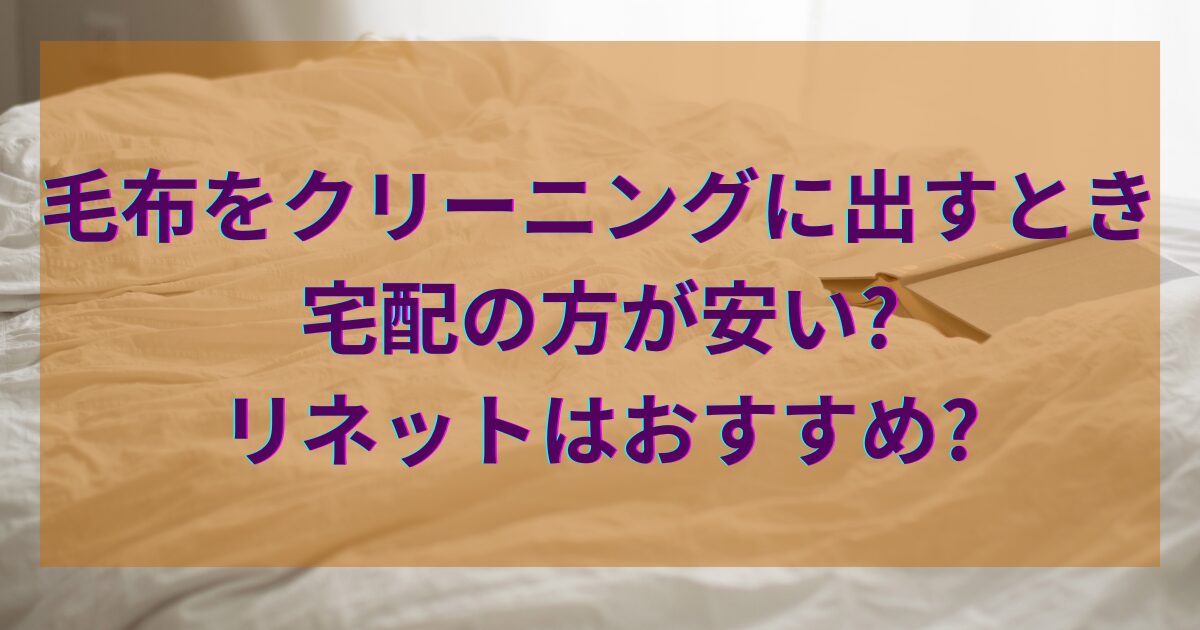 毛布をクリーニングに出すとき宅配の方が安い?リネットはおすすめ?