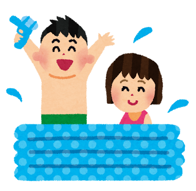 プールで遊ぶ子供