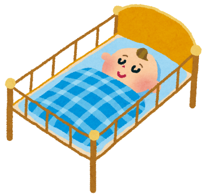 ベッドで寝る赤ちゃん