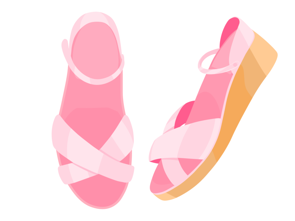 ピンクのサンダル