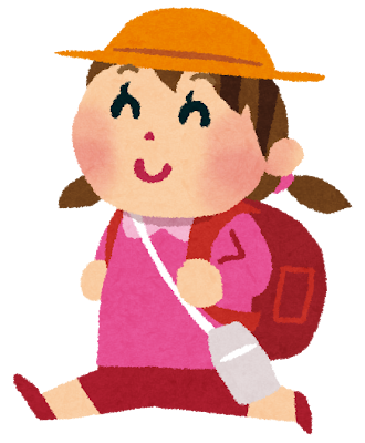 登校する女の子