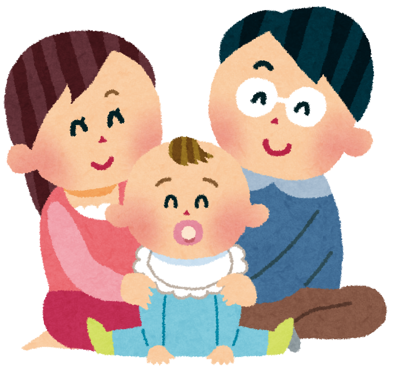 家族3人のイラスト