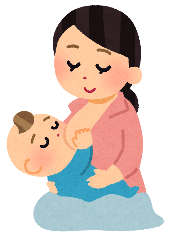 授乳をしているイラスト