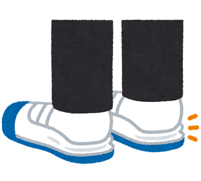 上履きのかかとを踏んでいるイラスト
