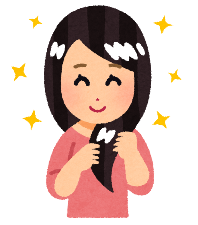 髪にツヤのある女性