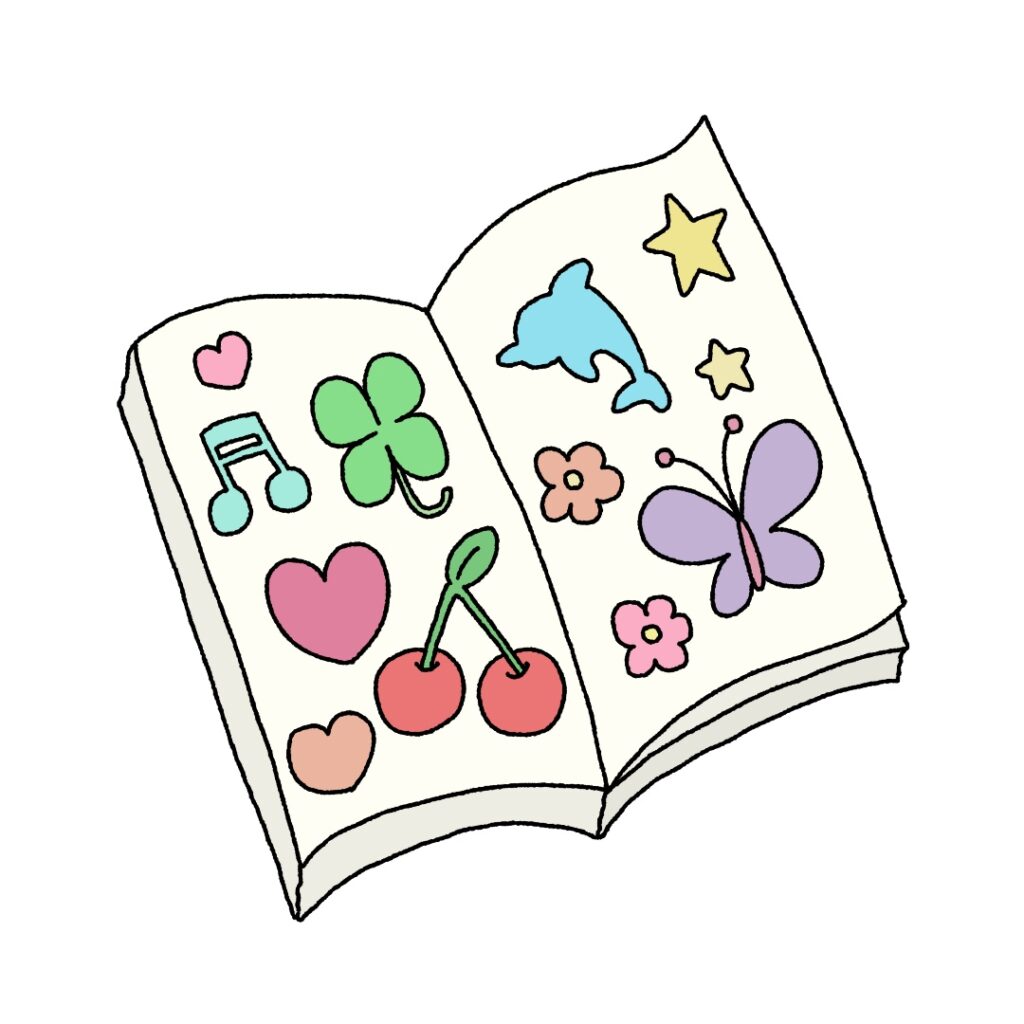 シール帳のイラスト