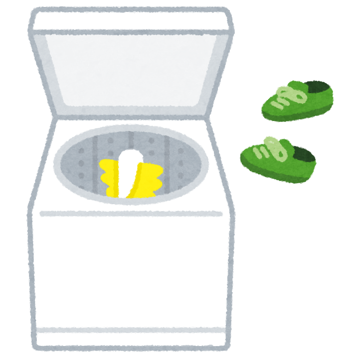 靴を洗濯している