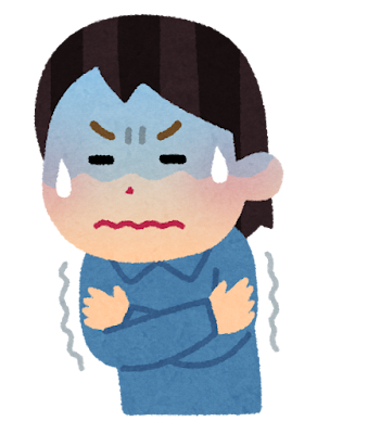 寒くて震える人のイラスト