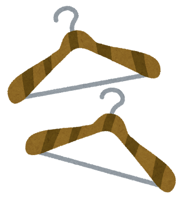 茶色いハンガーのイラスト