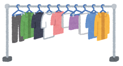 洗濯物が干してあるイラスト