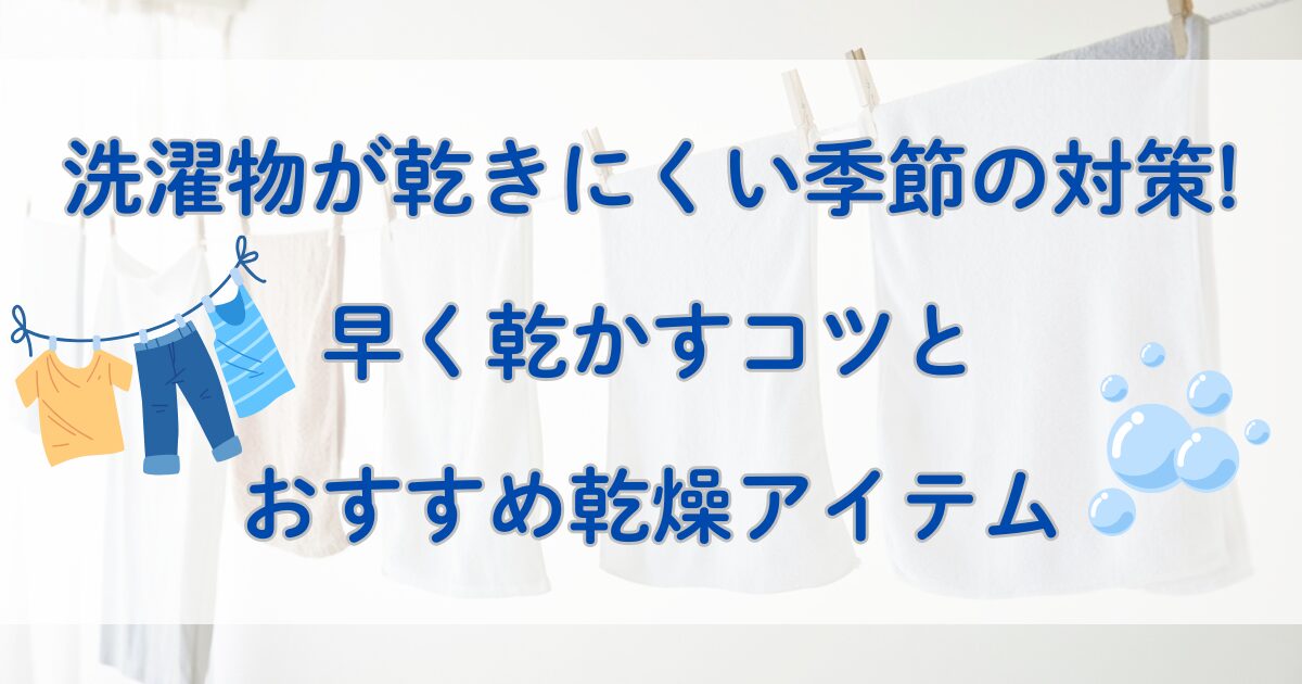 洗濯物が乾きにくい季節の対策! 早く乾かすコツと おすすめ乾燥アイテム